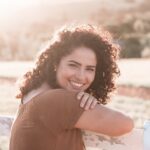 sun, woman, curls
